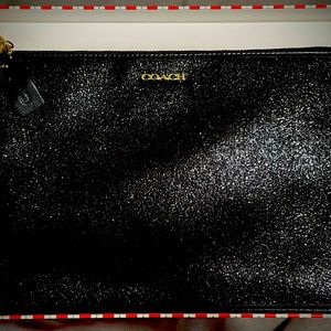 COACH Black Glitter iPad Wristlet.